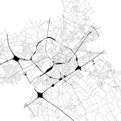 Monochrome City Map With Road