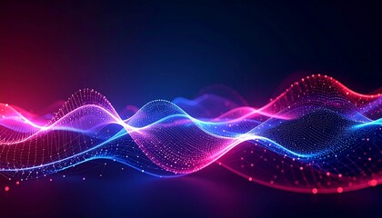 Abstract digital waves of vibrant color