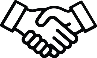Fototapeta premium Outline Handshake Icon – Business Partnership and Agreement