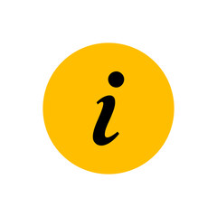 Yellow i info or information icon