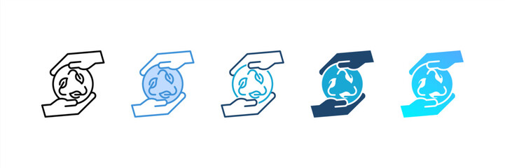 Eco Care icon set multiple style collection