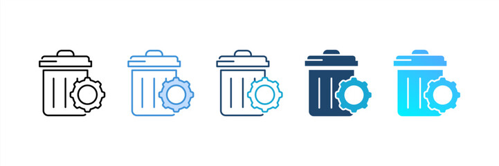 Waste Management icon set multiple style collection