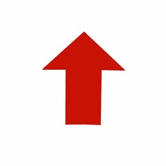 red arrow on white background