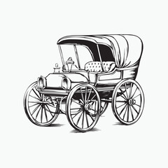 Fototapeta premium vintage carriage on white background