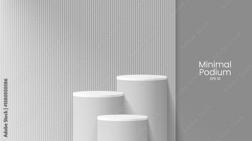 Wall mural abstract minimal scene. minimal podium with soft material base. soft podium stages and product showc