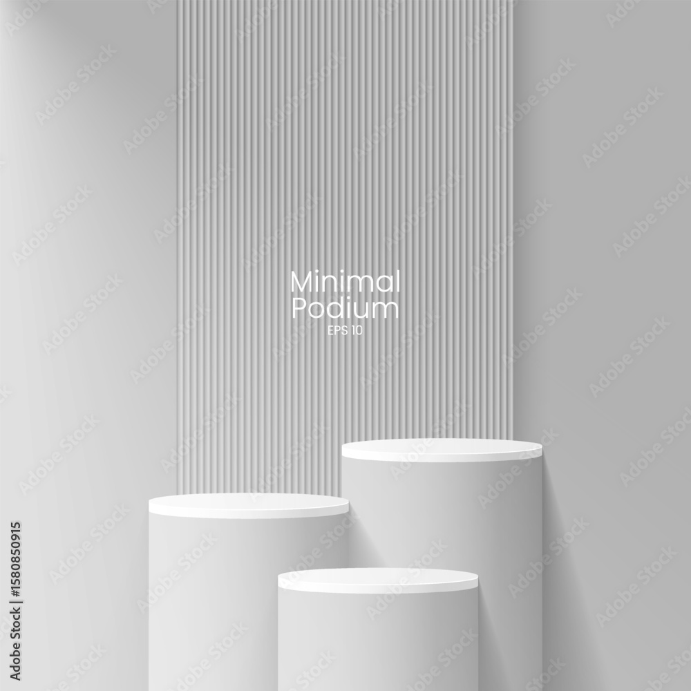 Wall mural abstract minimal scene. minimal podium with soft material base. soft podium stages and product showc