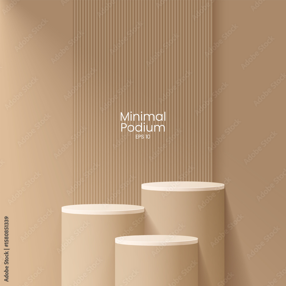 Wall mural abstract minimal scene. minimal podium with soft material base. soft podium stages and product showc
