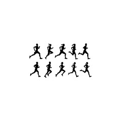 Runner silhouettes set, large pack of vector silhouette design,