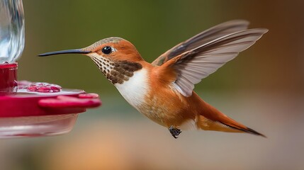 Fototapeta premium Hummingbird at Feeder