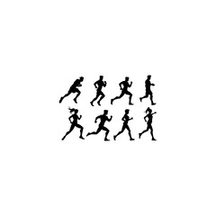 Runner silhouettes set, large pack of vector silhouette design,