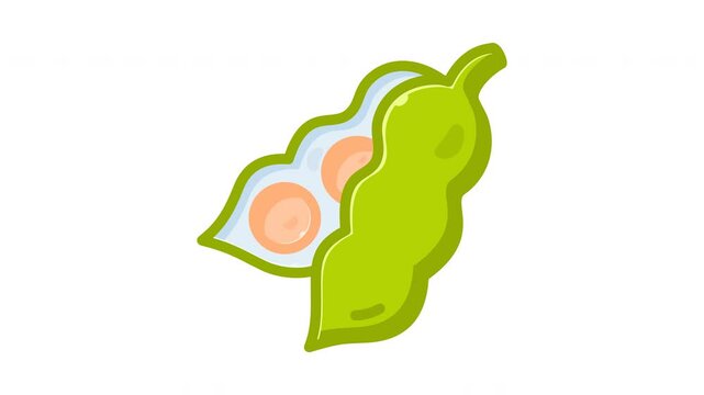 animated soybean icon. Perfect for food, allergy, allergen, health, egg, fish, peanut, nutrition, gluten, seafood, allergic, reaction, disease, allergens, ingredient, medicine and immune