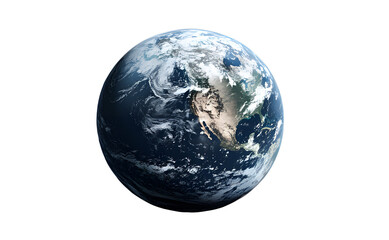 Detailed Earth Globe Showing North and Central America Ocean Clouds Weather Patterns isolated on a transparent background