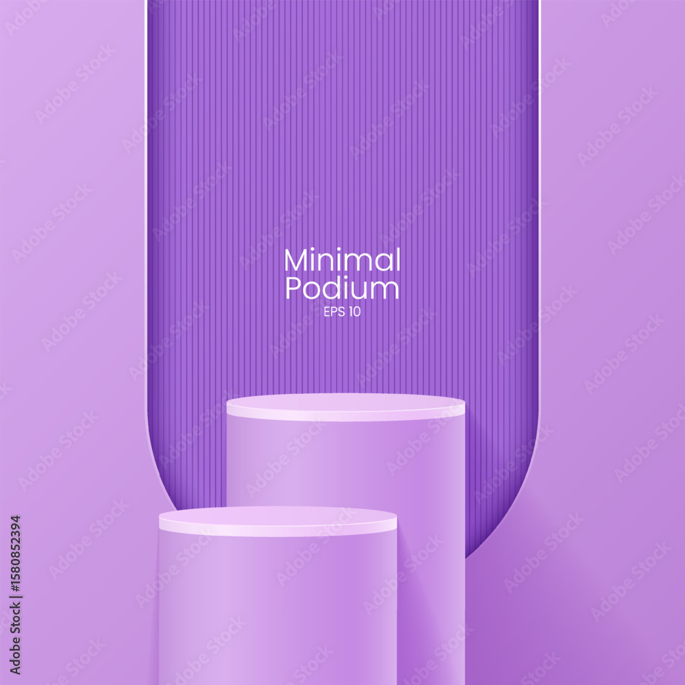 Sticker abstract minimal scene. minimal podium with soft material base. soft podium stages and product showc