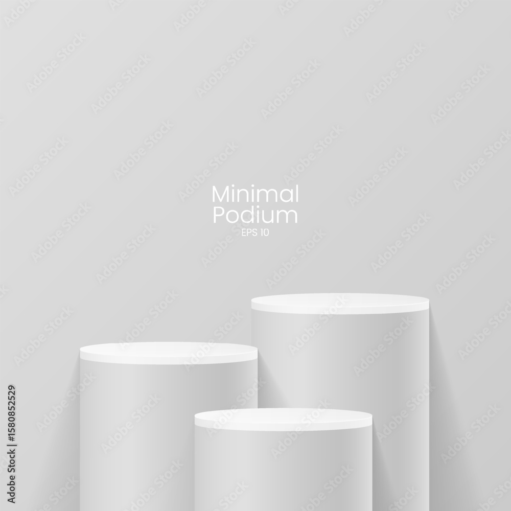 Wall mural abstract minimal scene. minimal podium with soft material base. soft podium stages and product showc