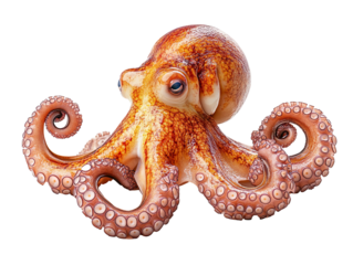 Octopus isolated on transparent background
