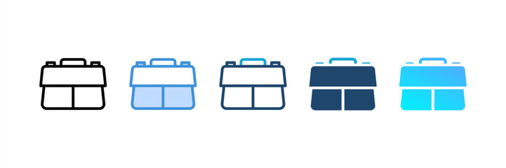 Briefcase icon set multiple style collection