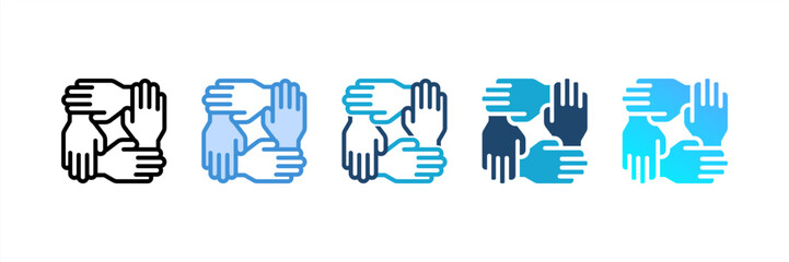 Obraz premium Teamwork icon set multiple style collection