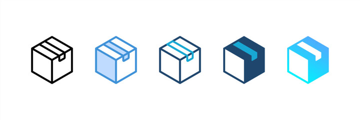 Package icon set multiple style collection