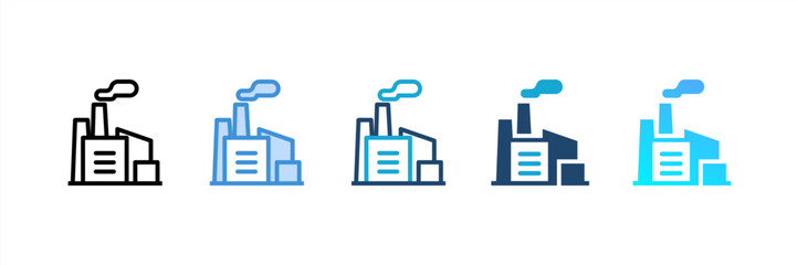 Factory icon set multiple style collection