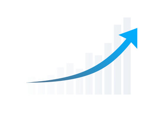 Transparent  growth chart bar and arrow.	
Graph diagram up icon template.Business chart with png graph arrow. 