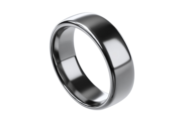 A silver ring with a shiny surface