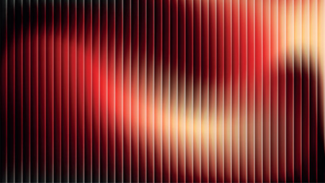Fototapeta Abstract fractal glass gradient background with dark and light red blur colors and rippled chrome design. Ribbed lines wallpaper with elegant motion flow with warm wavy glow. Vector illustration.