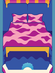 Colorful bed. Isolated
