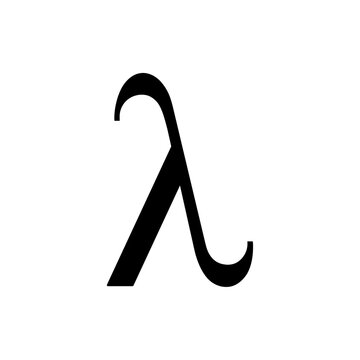 Lambda lowercase symbol vector template, 11th letter greek sign