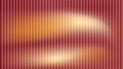 Abstract fractal glass gradient background with red, orange and yellow blur colors and rippled chrome design. Ribbed wallpaper with striped surface, soft glossy lights and flow. Vector illustration.