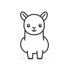 Fototapeta premium Cute cartoon llama illustration