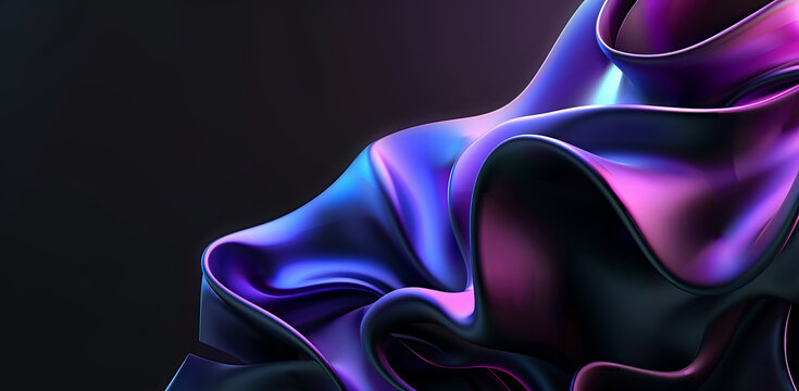  digital abstract artwork featuring a series of smooth, flowing, and undulating shapes that resemble fabric or liquid waves.