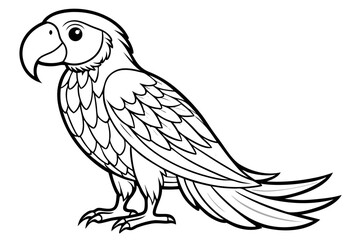 Obraz premium coloring page line art the macaw black vector
