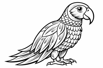 Fototapeta premium coloring page line art the macaw black vector