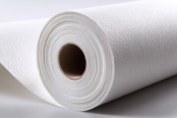 Textured white paper roll for crafting and industrial use