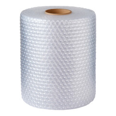 Transparent Bubble Wrap Roll on Isolated Background