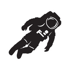 Astronaut Silhouette Icon Space Suit Explorer Cosmonaut Vector
