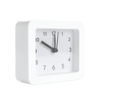 Black and white wall clock showing time with numbers and hands