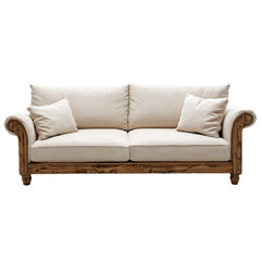 Farmhouse Rustic sofa isolated on transparent background