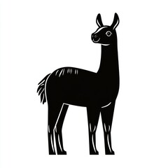 Fototapeta premium Silhouette of a llama. Standing, profile view