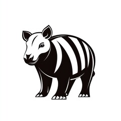 Fototapeta premium Black and white illustration of a small mammal