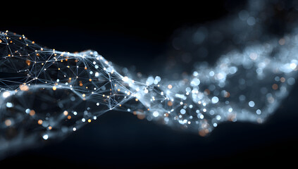 Fondo abstracto de tecnologia y ciencia.Malla o red con lineas y formas geometricas.