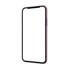 Blank form of smartphone frame with white background for add template