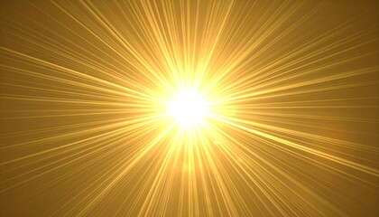 Obraz premium Dynamic golden sunflare explosion with 37 individual light rays of varying opacity