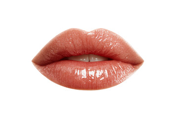 Obraz premium A close up of a woman's lips with a shiny gloss lip color