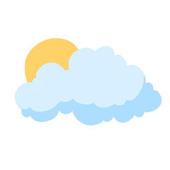 Sun and cloud simple doodle for decoration