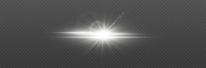 Line flash effect and star explosion. On a transparent background.