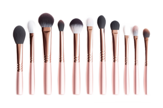 Makeup Brushes for Application and Beauty - Isolated on White Background