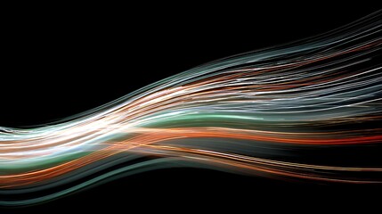 Abstract Light Streaks on Black Background