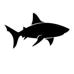 Fototapeta premium Modern shark silhouette illustration isolated against a white background