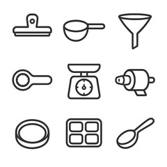 Sealing lid storage food icons measuring marker vector scooping scoop spoon icon